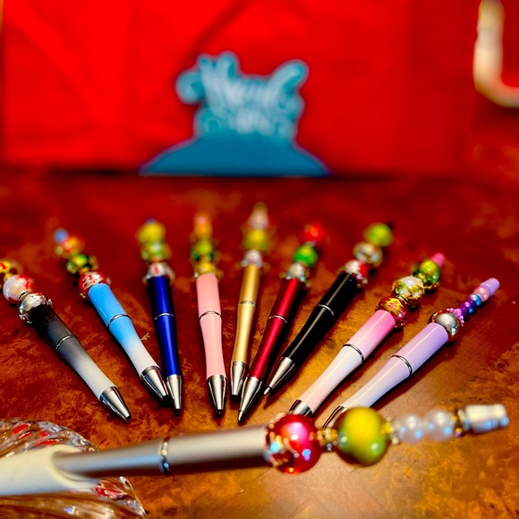 Gift Decorative Pens💞 Tops of Ink Pens are Beaded & Jeweled $10each - Picture 1 of 3